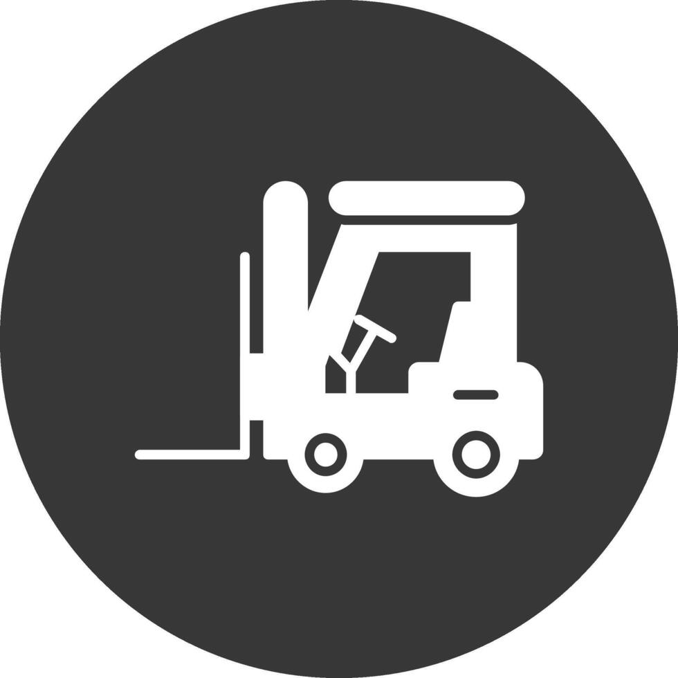 Forklift Glyph Inverted Icon vector