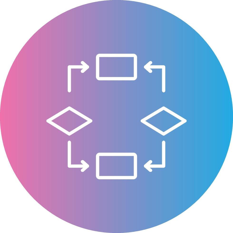 algoritmo línea degradado circulo icono vector