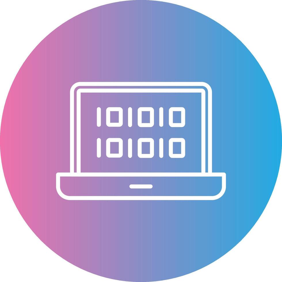 Binary Code Line Gradient Circle Icon vector