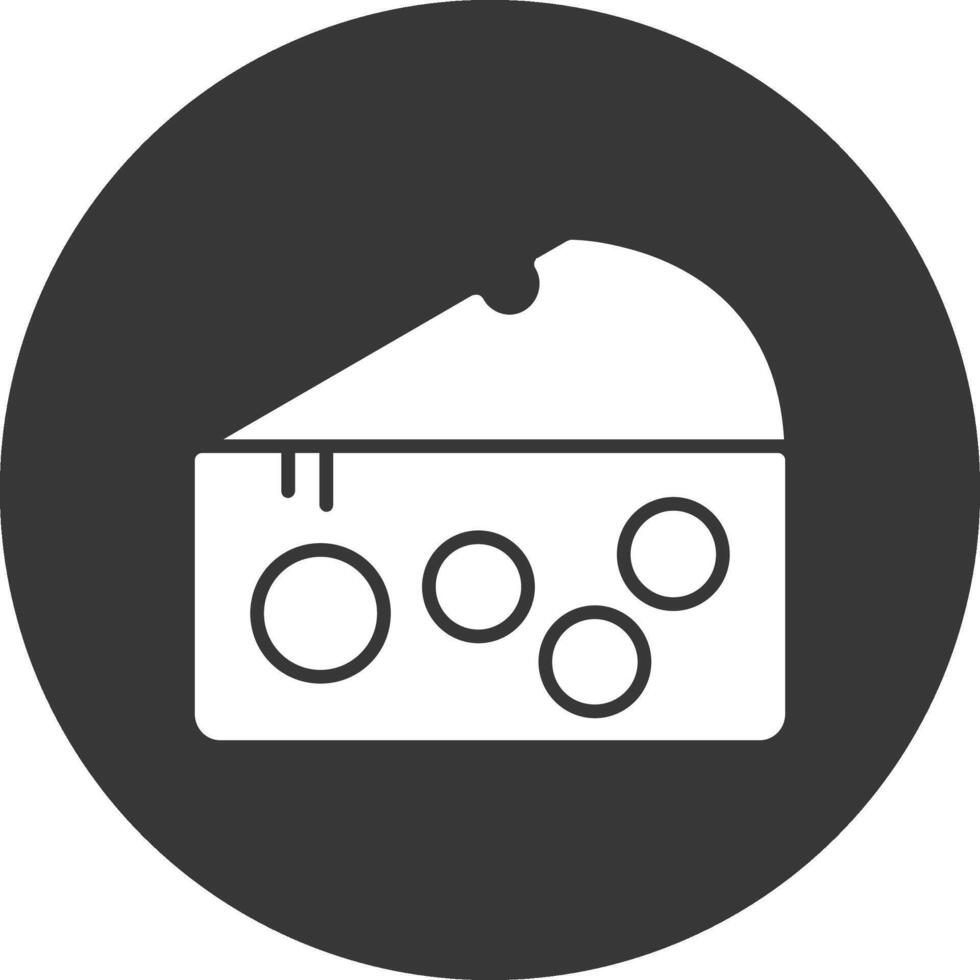 Cheese Glyph Inverted Icon vector