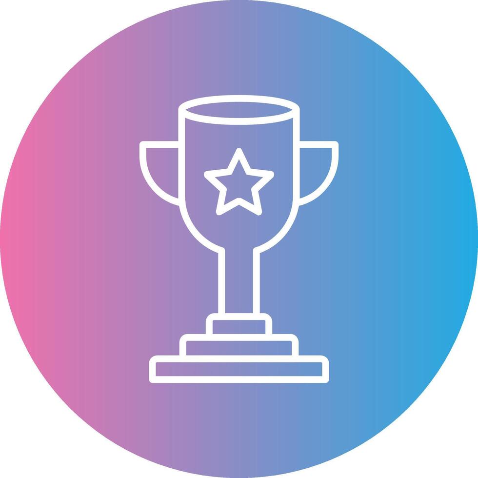 Trophy Line Gradient Circle Icon vector