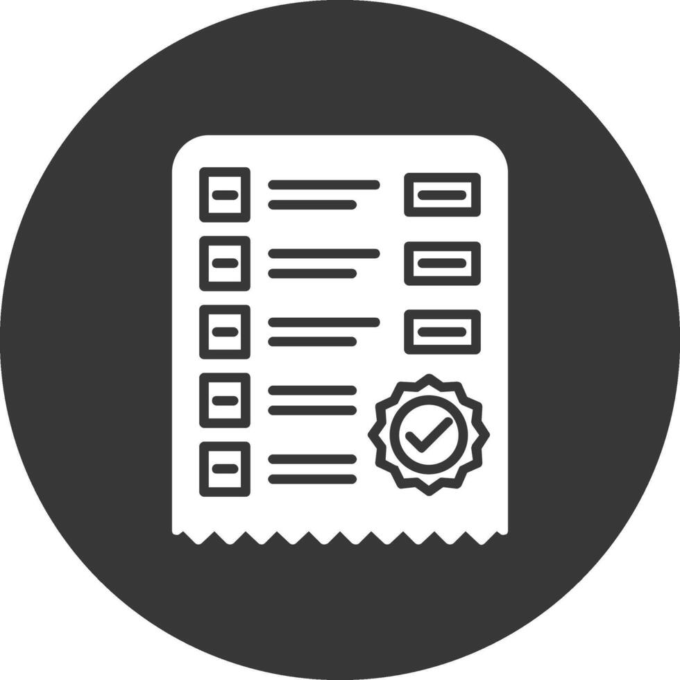 Checklist Glyph Inverted Icon vector