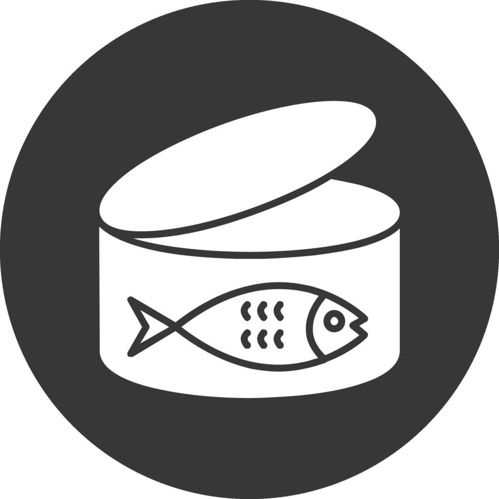 Tuna Glyph Inverted Icon vector