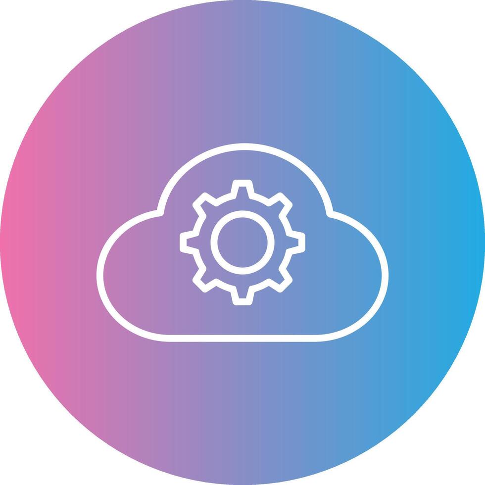 Cloud Settings Line Gradient Circle Icon vector