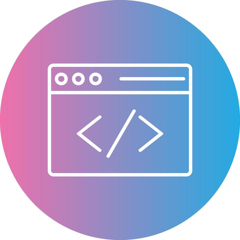 Coding Line Gradient Circle Icon vector