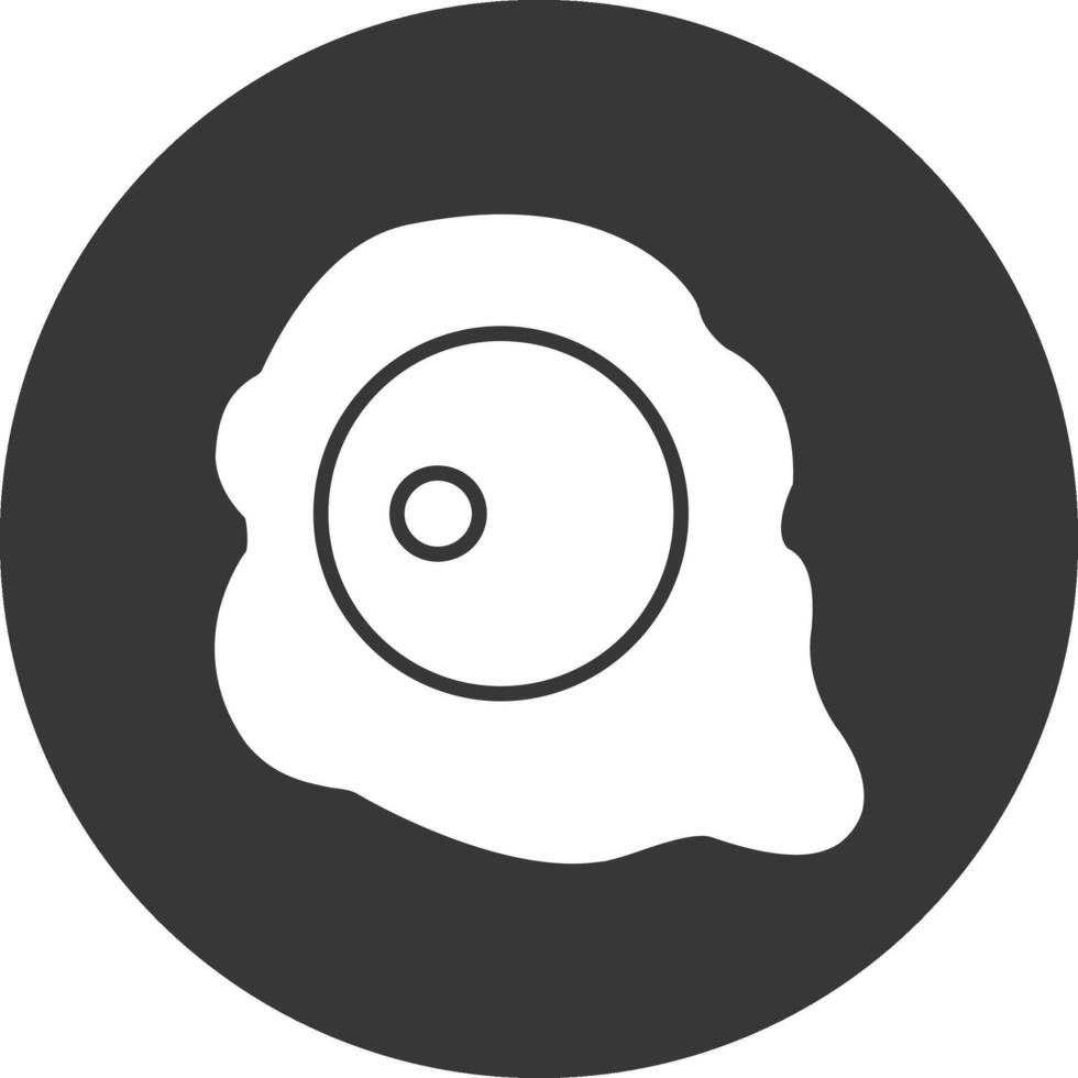 Fried Egg Glyph Inverted Icon vector