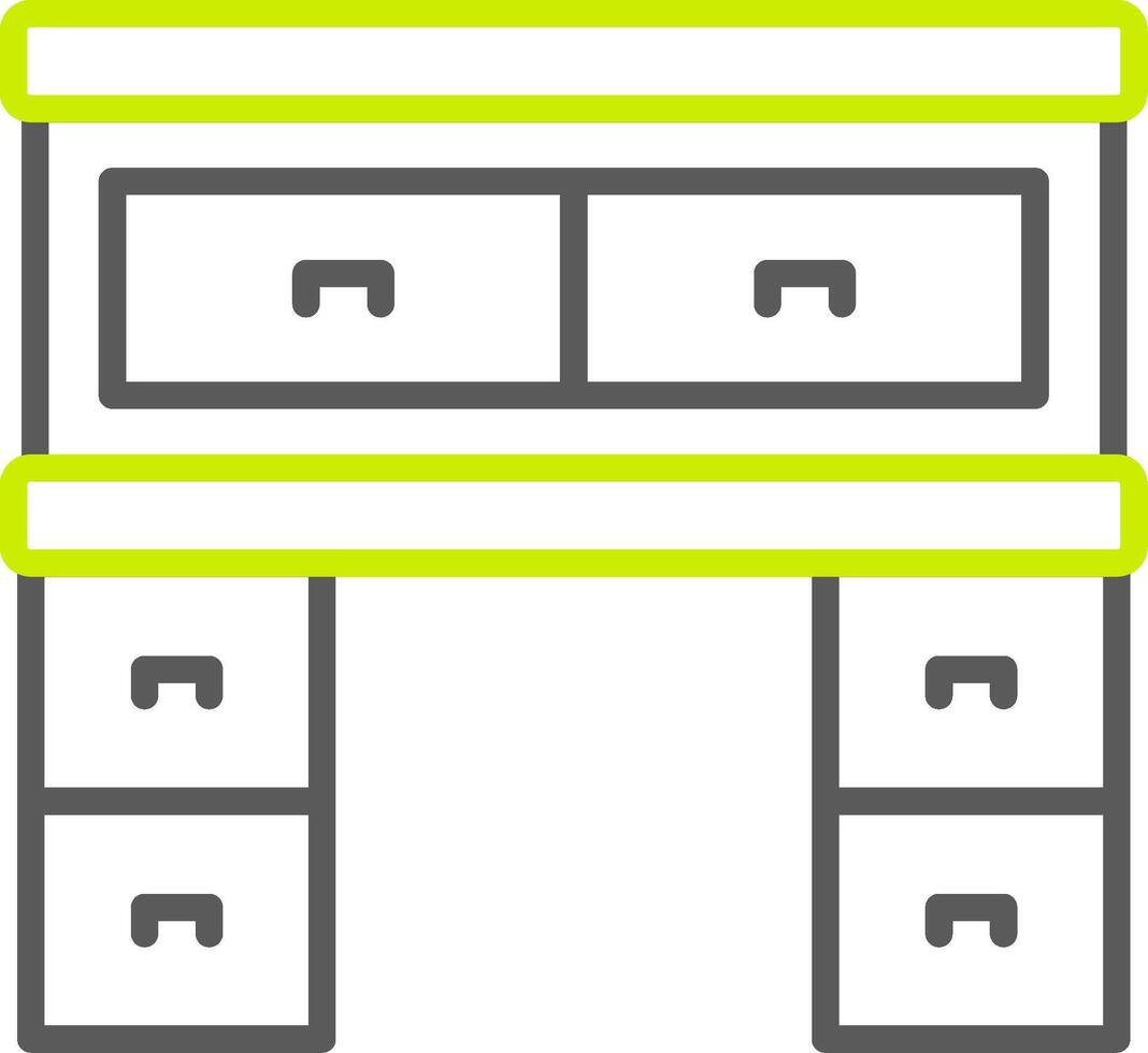 Bureau Line Two Color Icon vector