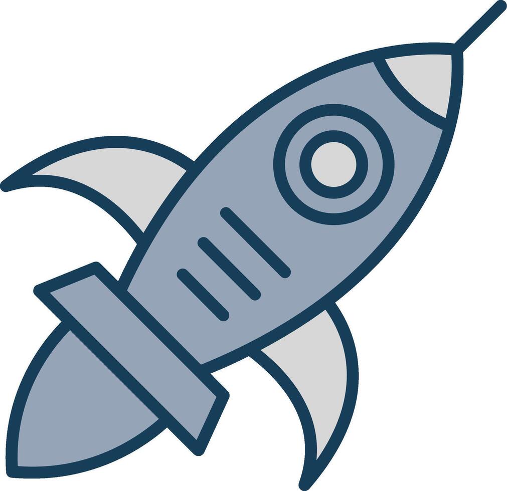 Space Craft Line Filled Grey Icon vector