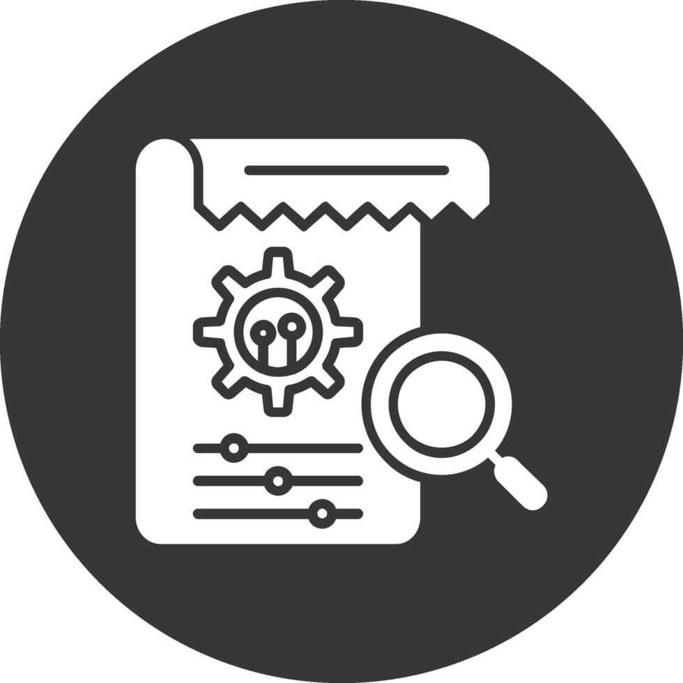 Research Glyph Inverted Icon vector