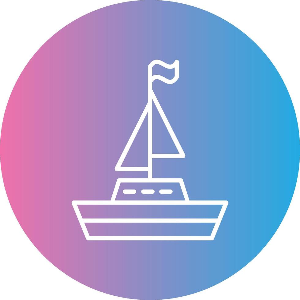 Boat Line Gradient Circle Icon vector