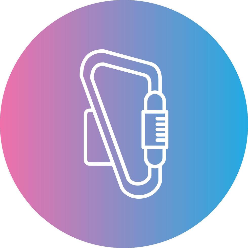 Carabiner Line Gradient Circle Icon vector