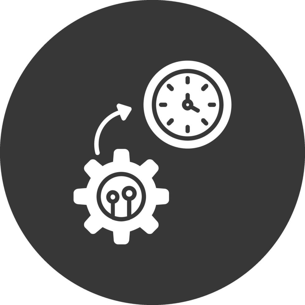 hora administración glifo invertido icono vector