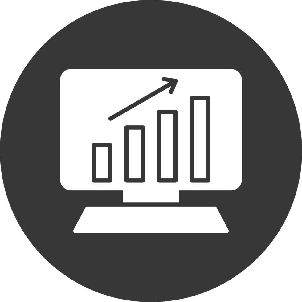 Analytics Glyph Inverted Icon vector