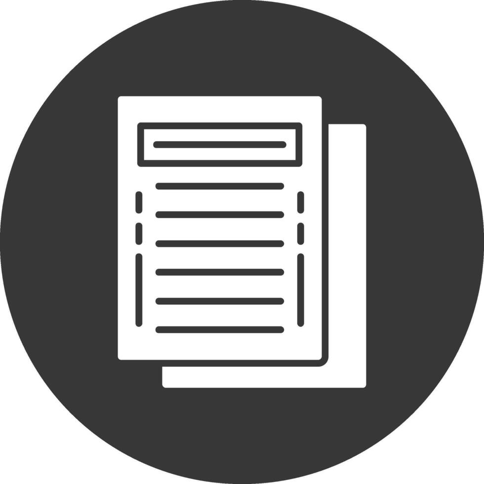 Task Glyph Inverted Icon vector