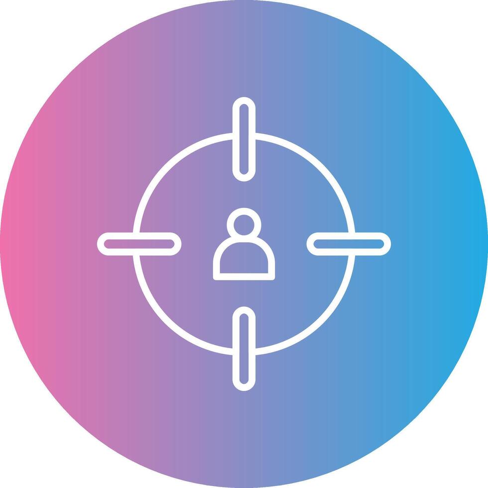 Headshot Line Gradient Circle Icon vector