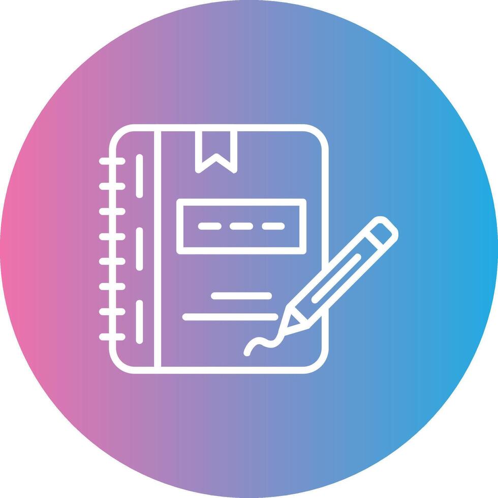 Notebook Line Gradient Circle Icon vector