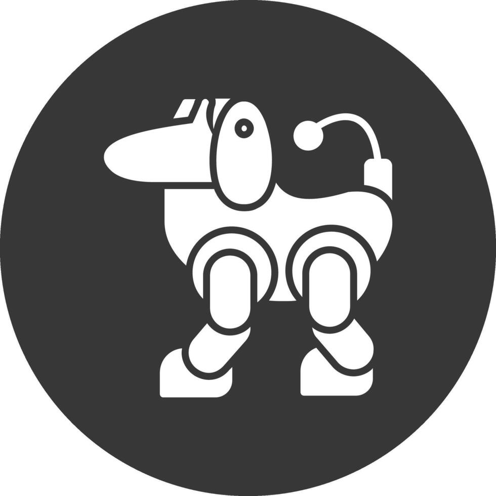 icono de glifo de robot invertido vector