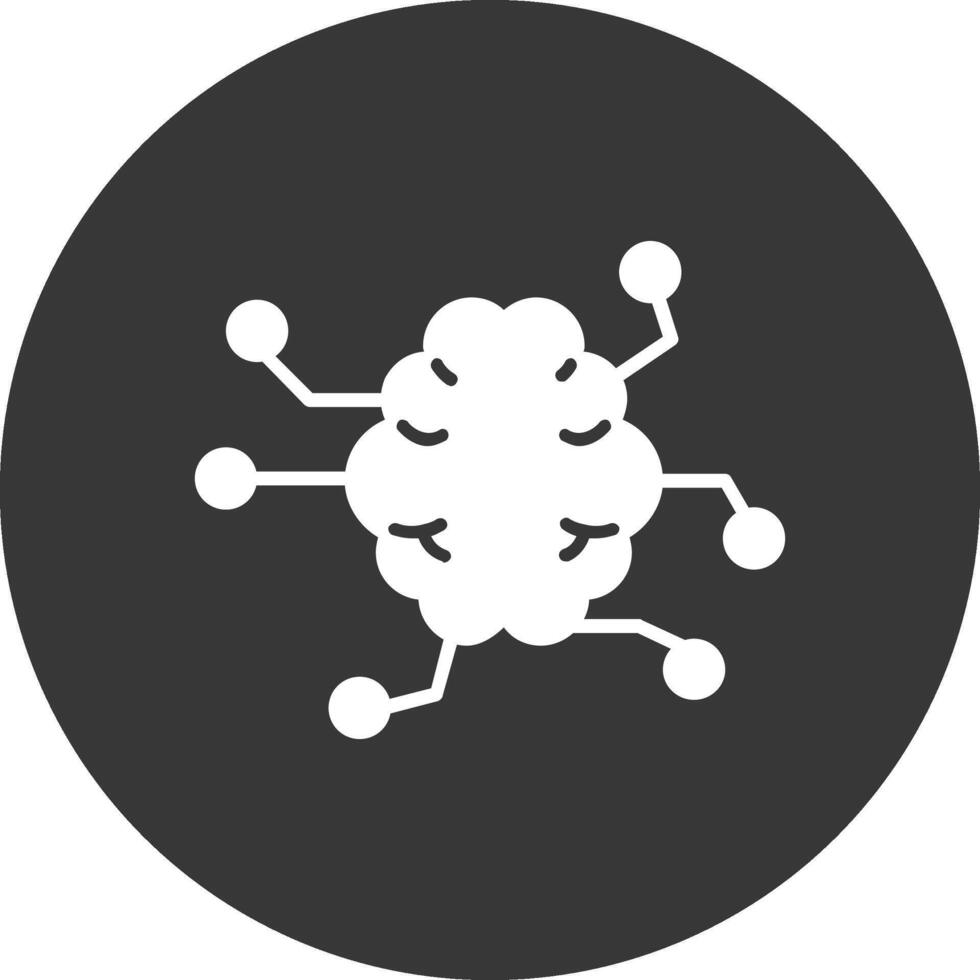 Artificial Intelligence Glyph Inverted Icon vector