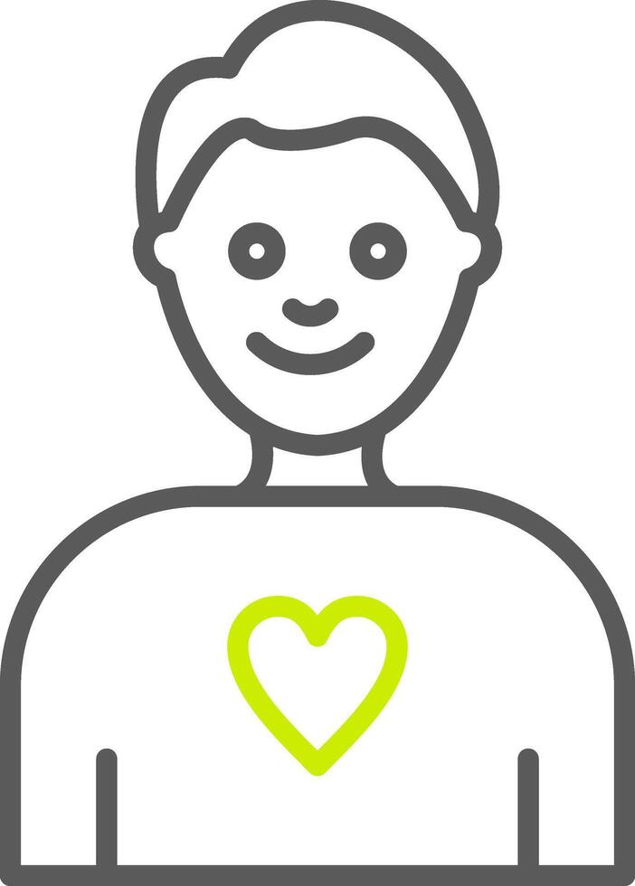 Boy Line Two Color Icon vector