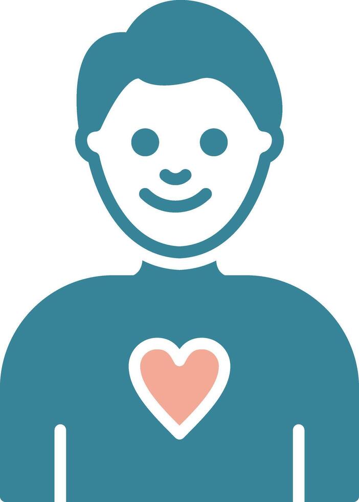 Boy Glyph Two Color Icon vector