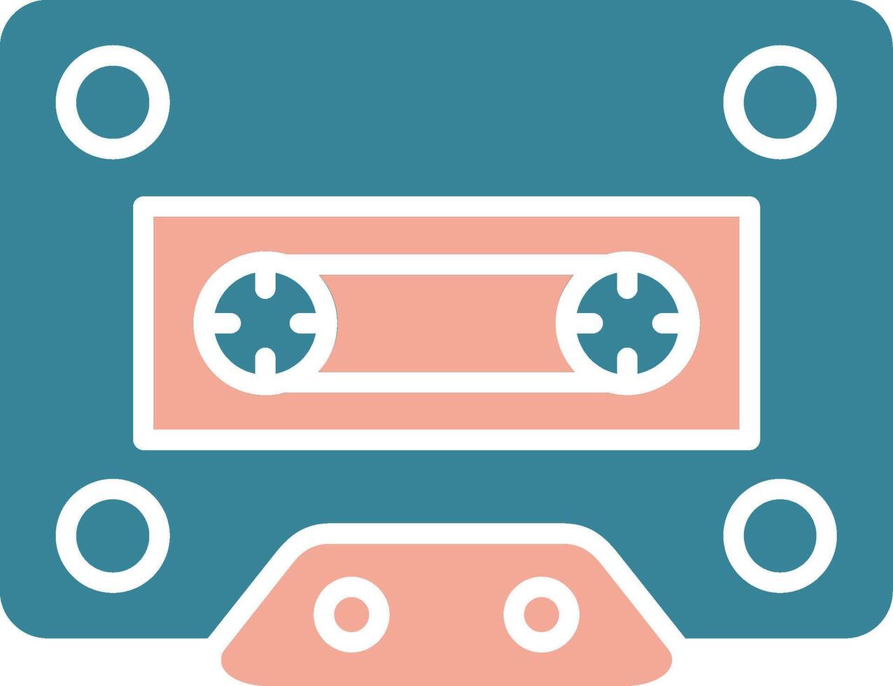 Cassette Glyph Two Color Icon vector