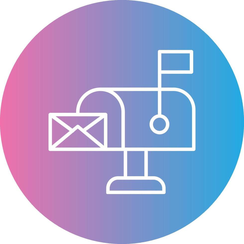 Mailbox Line Gradient Circle Icon vector