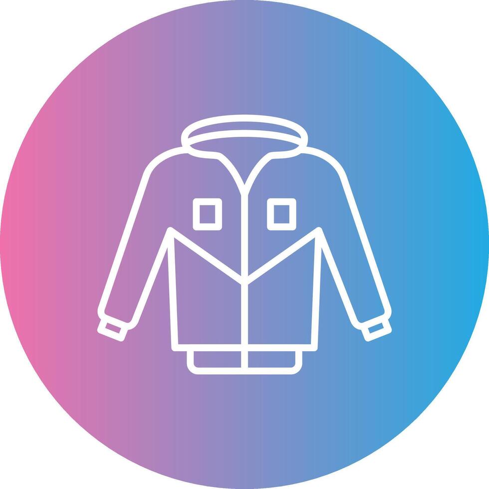 chaqueta línea degradado circulo icono vector