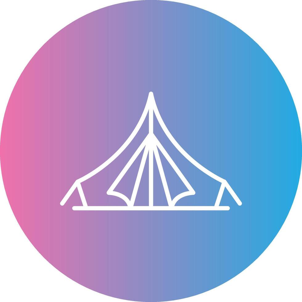 Tent Line Gradient Circle Icon vector