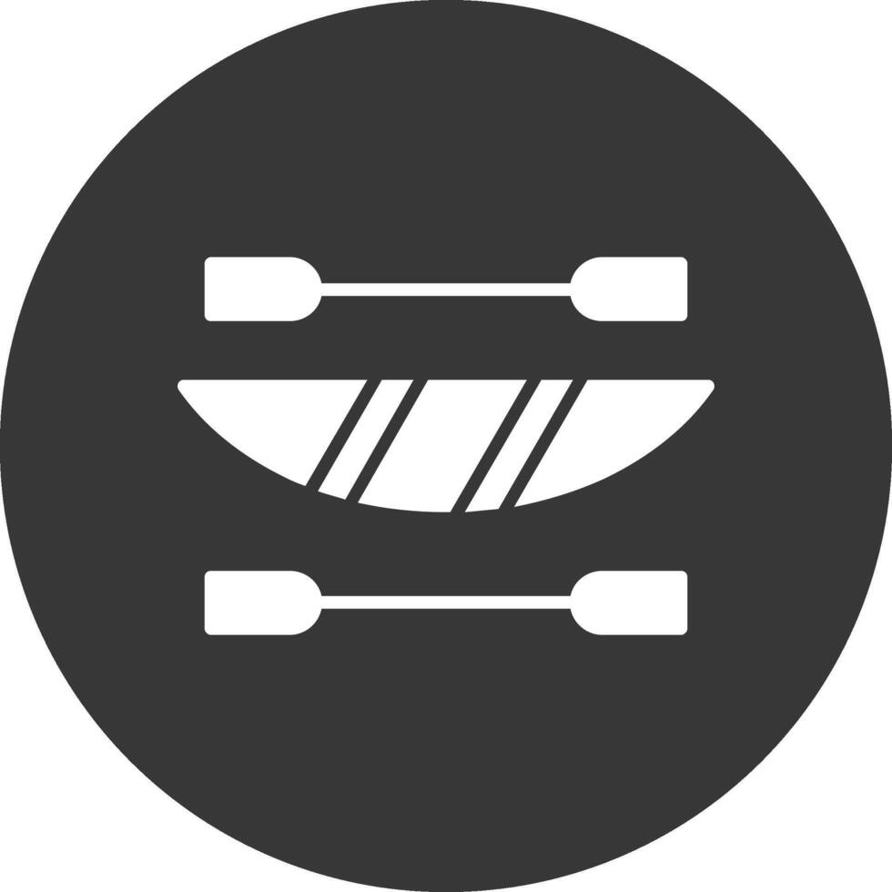 Kayak Glyph Inverted Icon vector