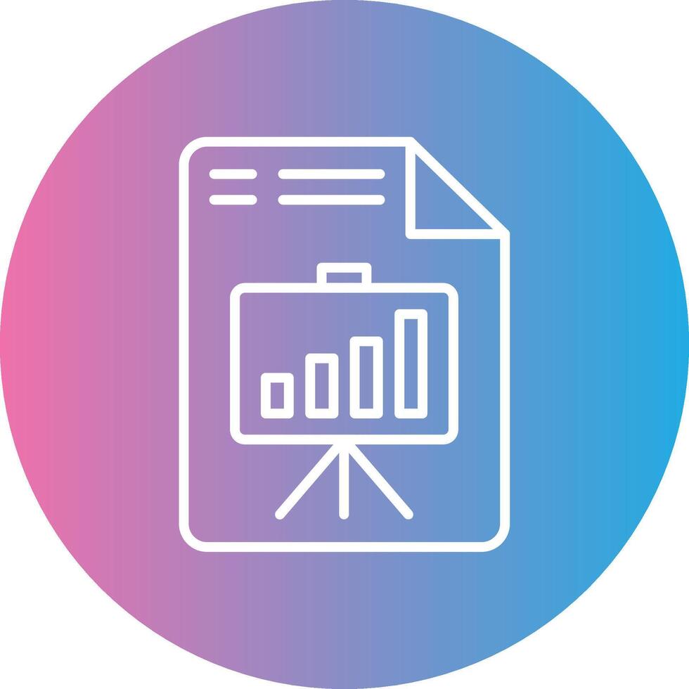Presentation Line Gradient Circle Icon vector