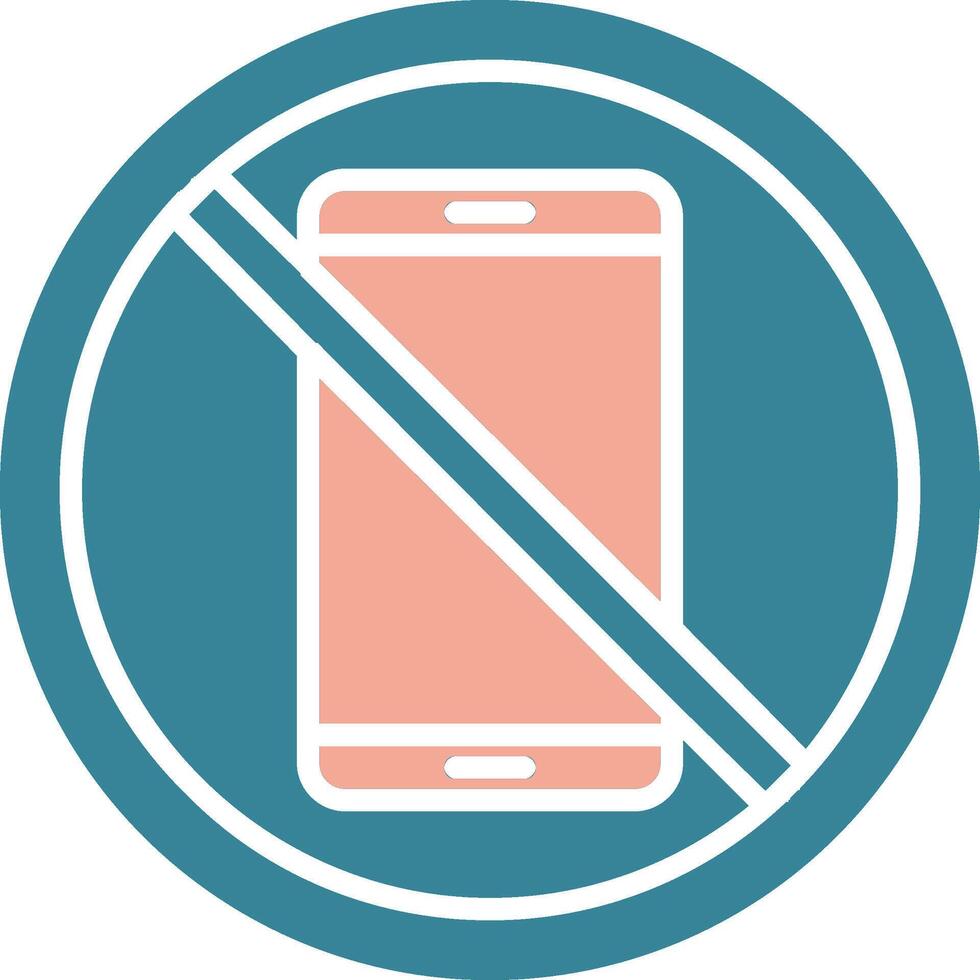 Prohibited Sign Glyph Two Color Icon vector