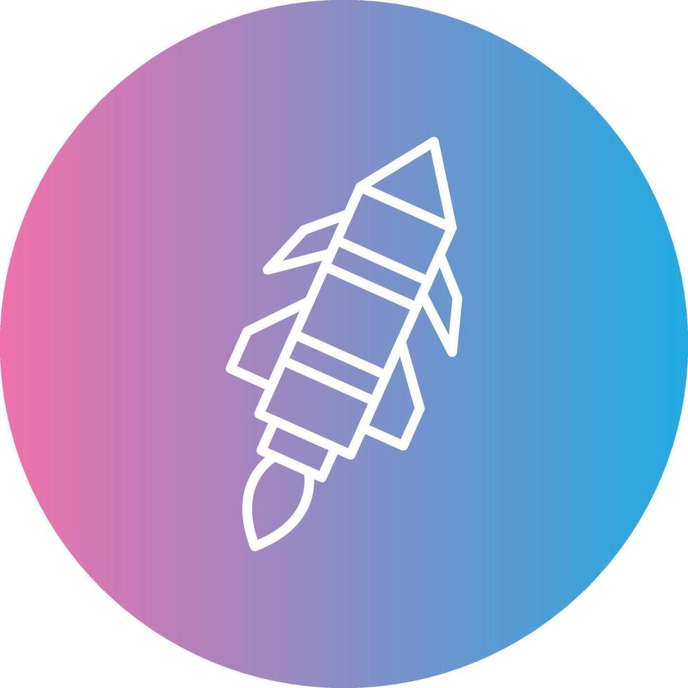 Missile Line Gradient Circle Icon vector