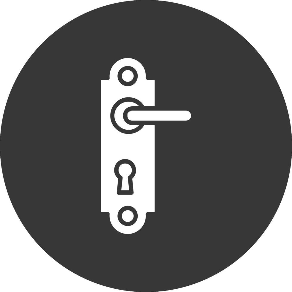 Door Handle Glyph Inverted Icon vector