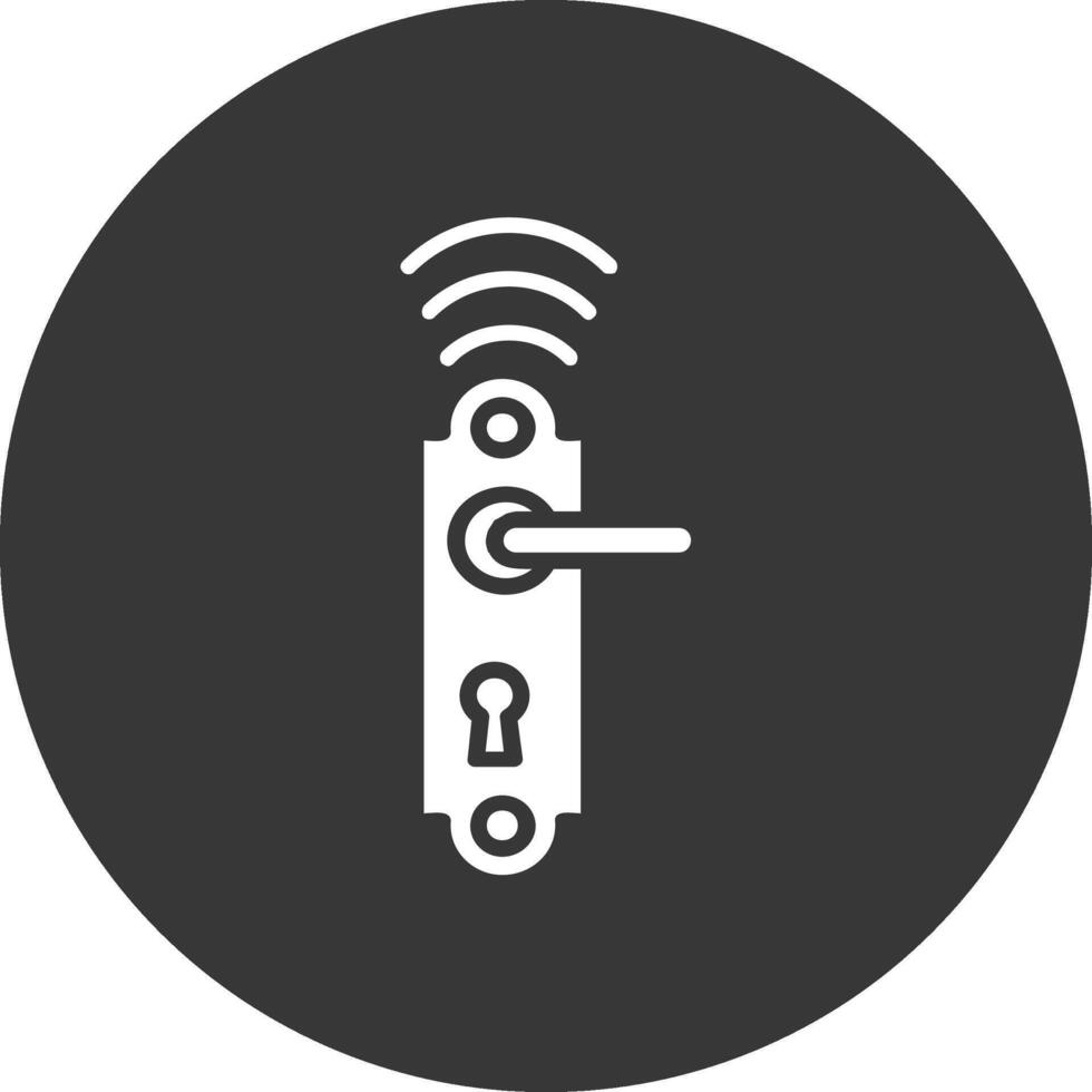 Door Lock Glyph Inverted Icon vector