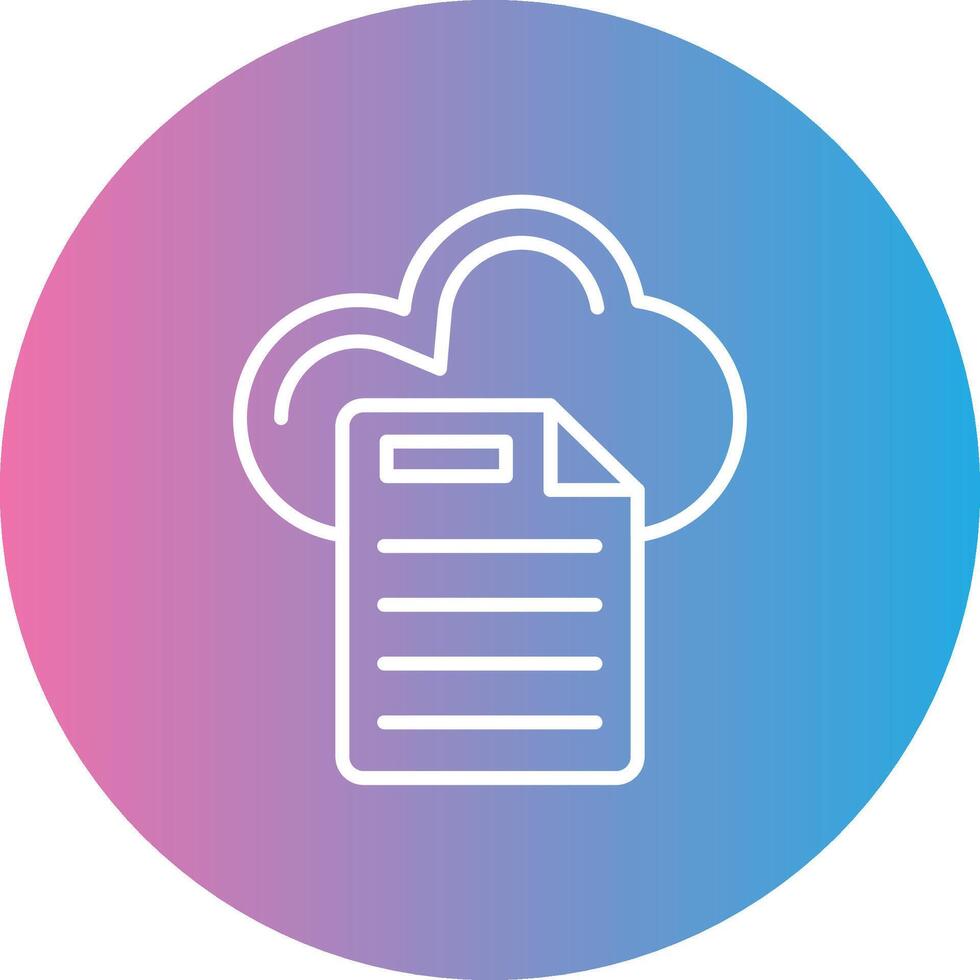 Cloud Data Line Gradient Circle Icon vector