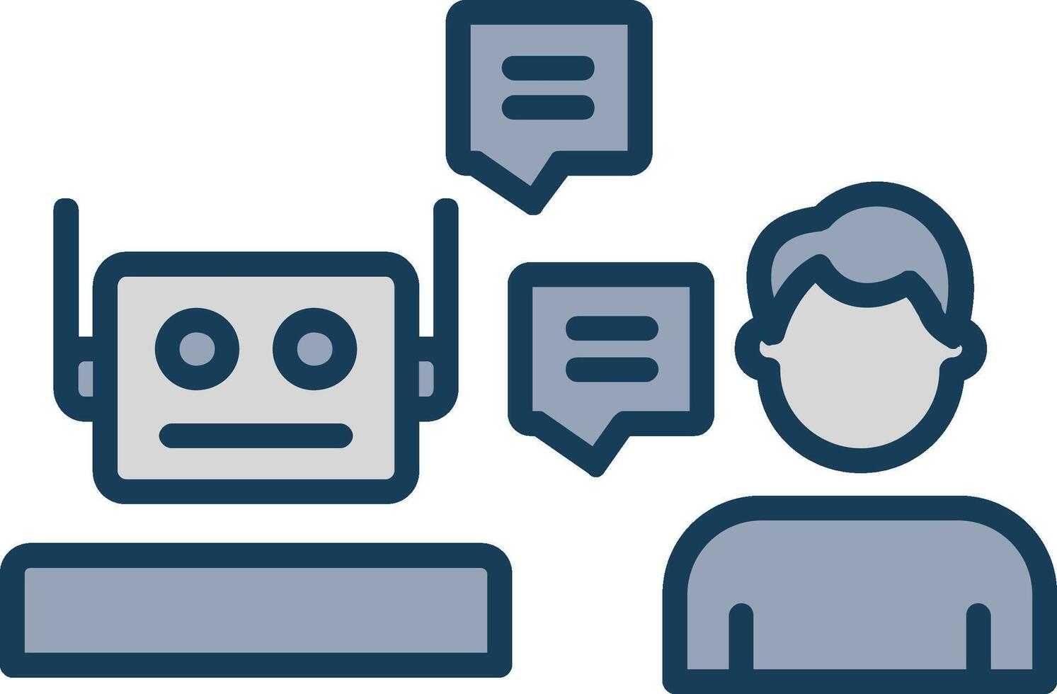 Chat Line Filled Grey Icon vector