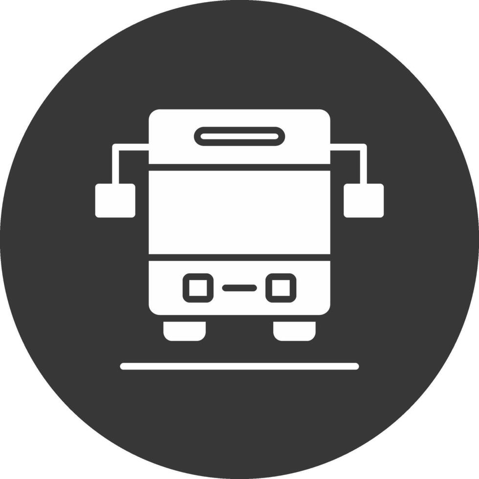 Bus Glyph Inverted Icon vector