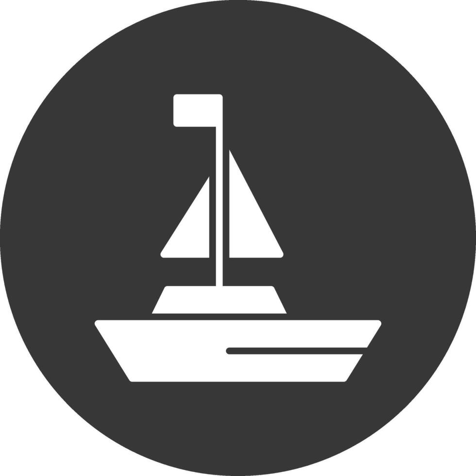Yatch Glyph Inverted Icon vector
