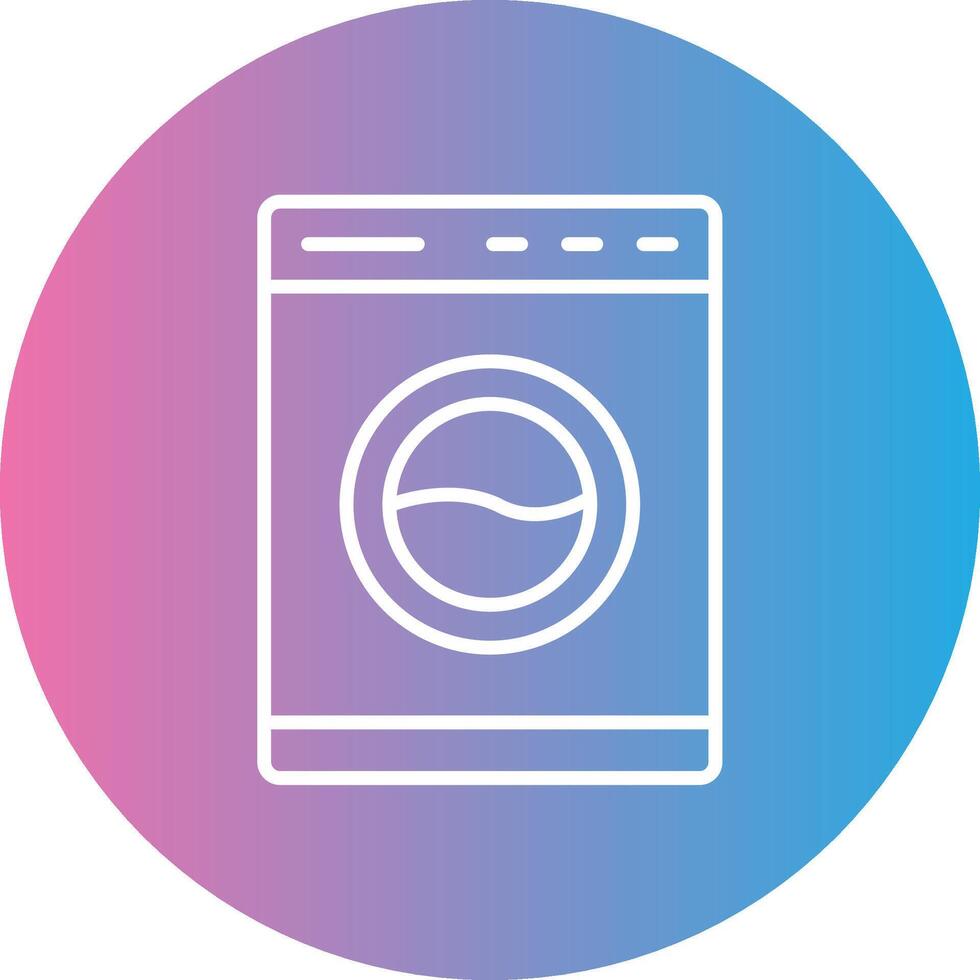 Washing Machine Line Gradient Circle Icon vector
