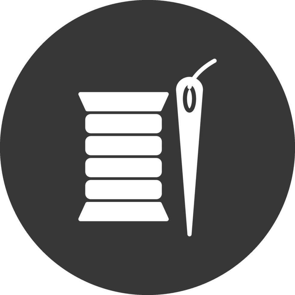 Sewing Glyph Inverted Icon vector