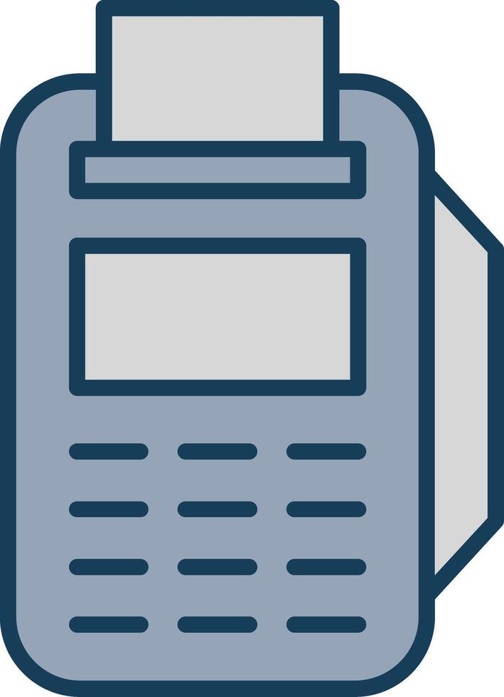 Pos Terminal Line Filled Grey Icon vector