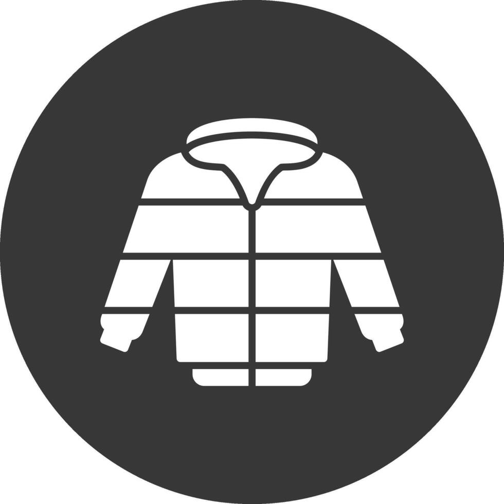 Jacket Glyph Inverted Icon vector