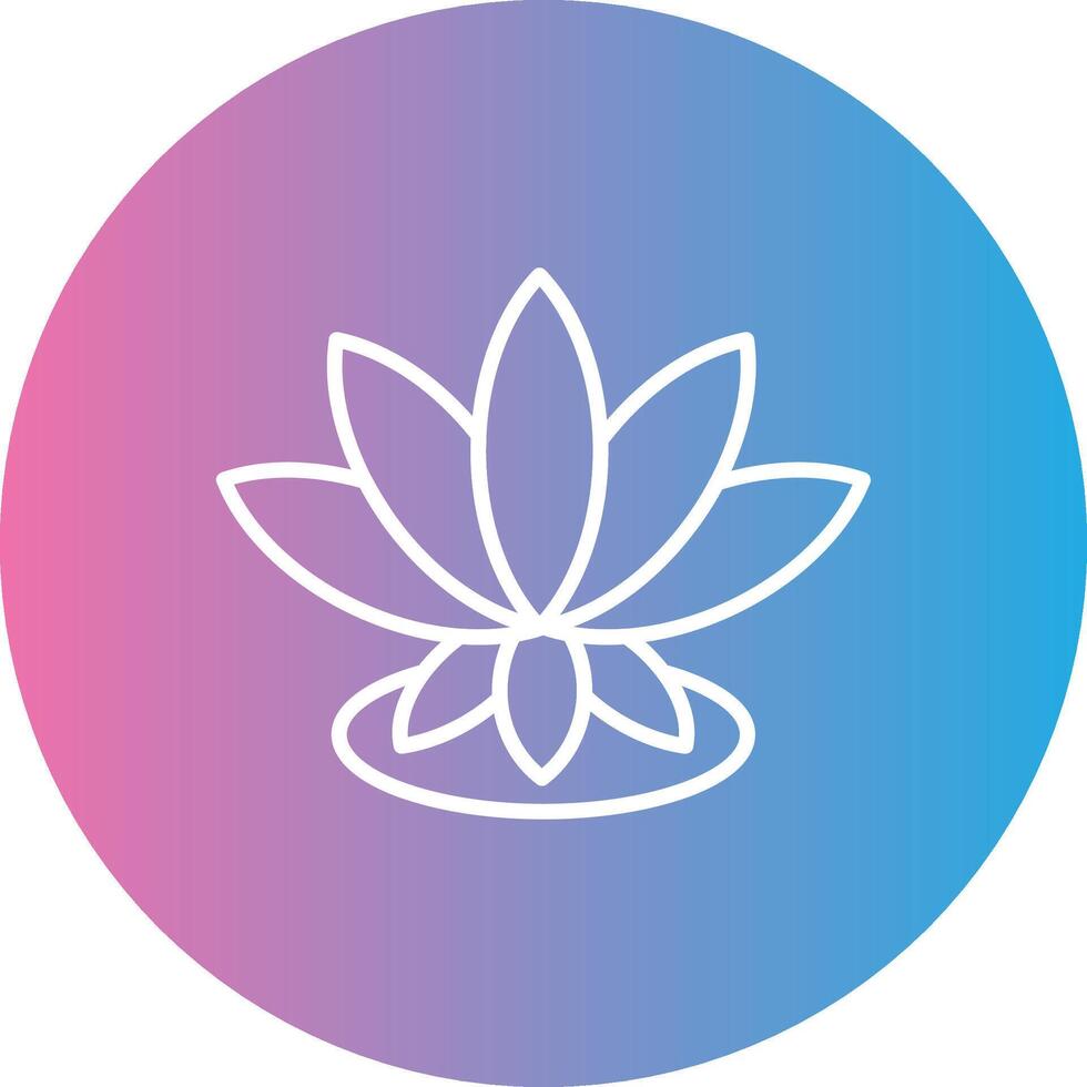 Lotus Line Gradient Circle Icon vector