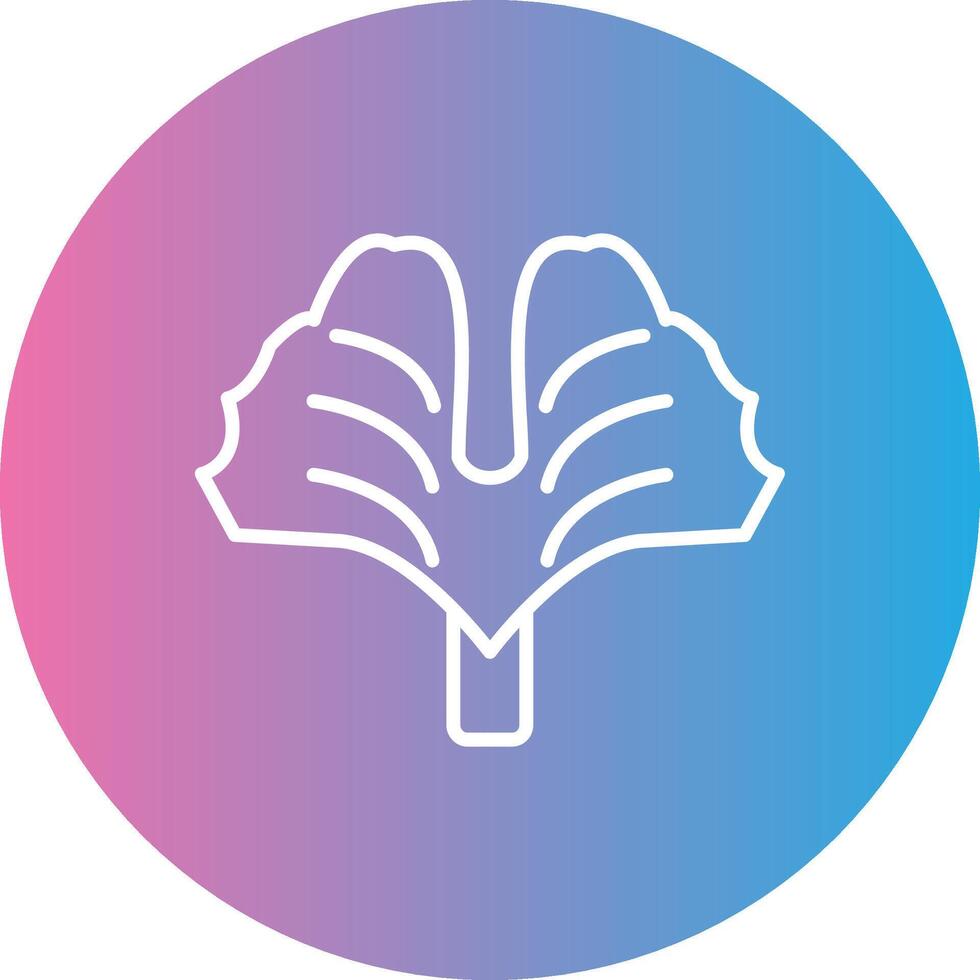 Ginkgo Biloba Line Gradient Circle Icon vector