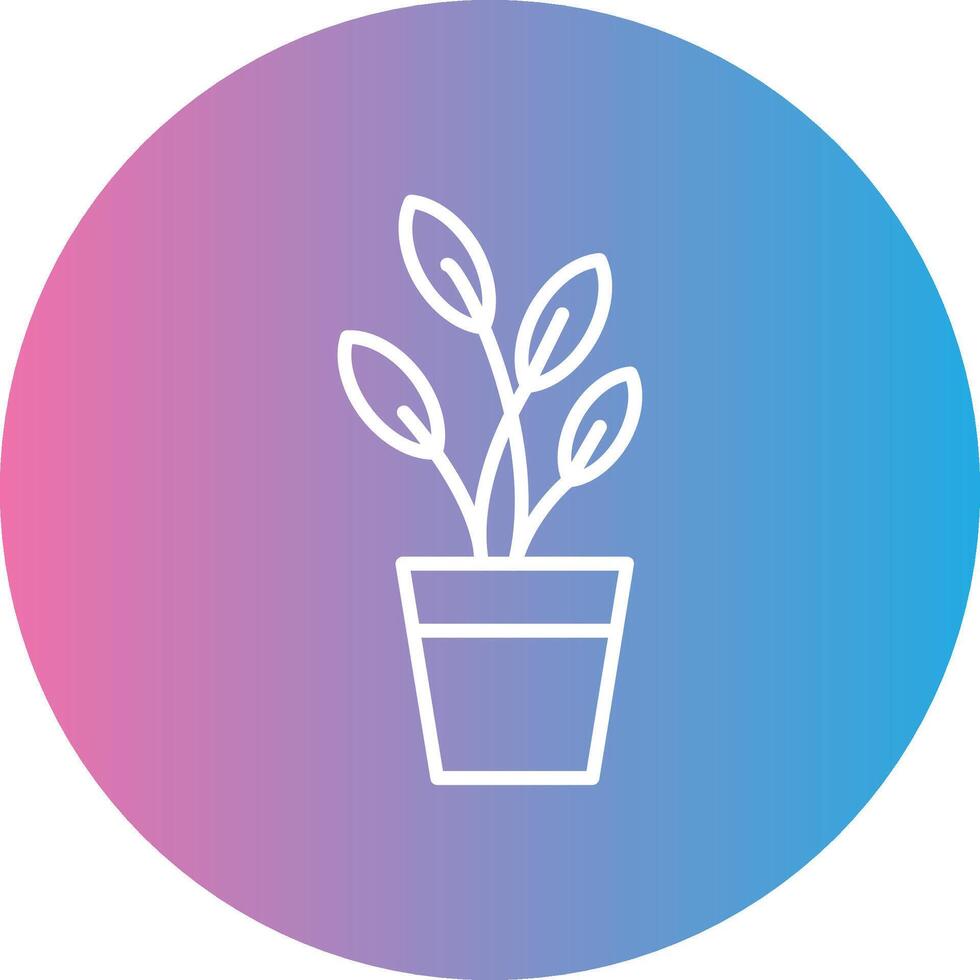 Dumb Cane Line Gradient Circle Icon vector