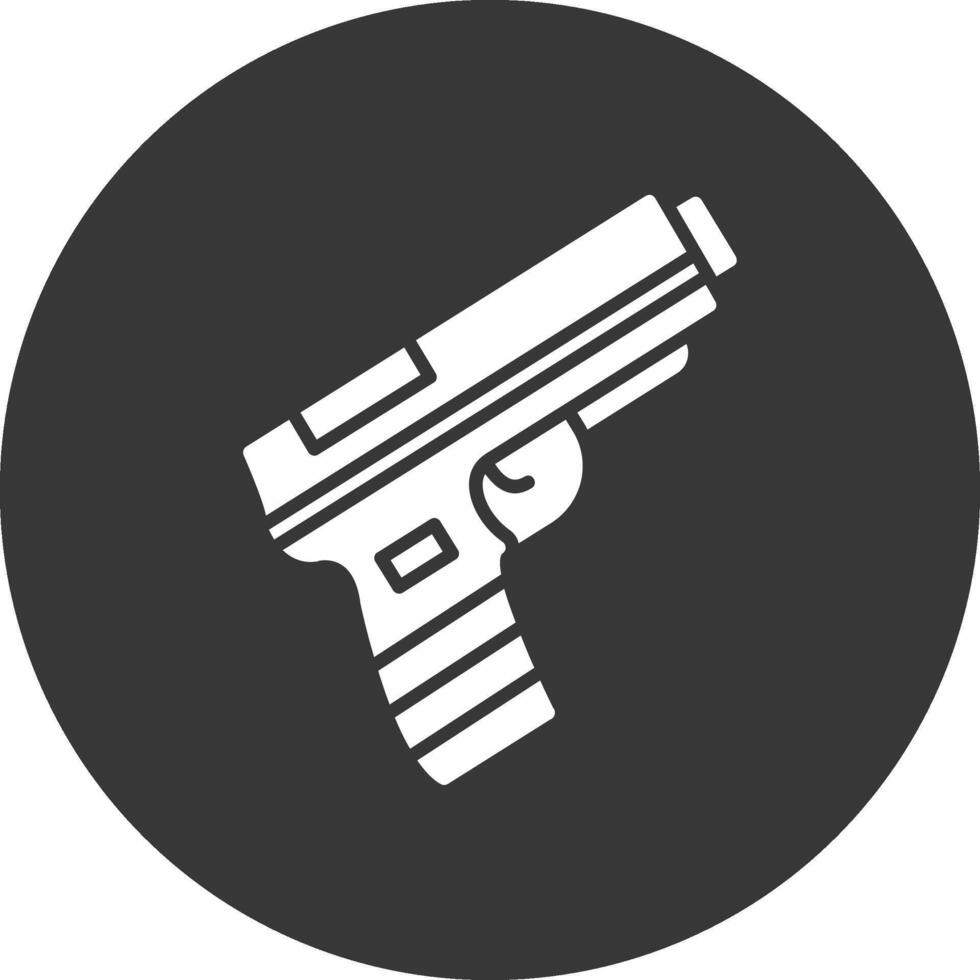 Gun Glyph Inverted Icon vector