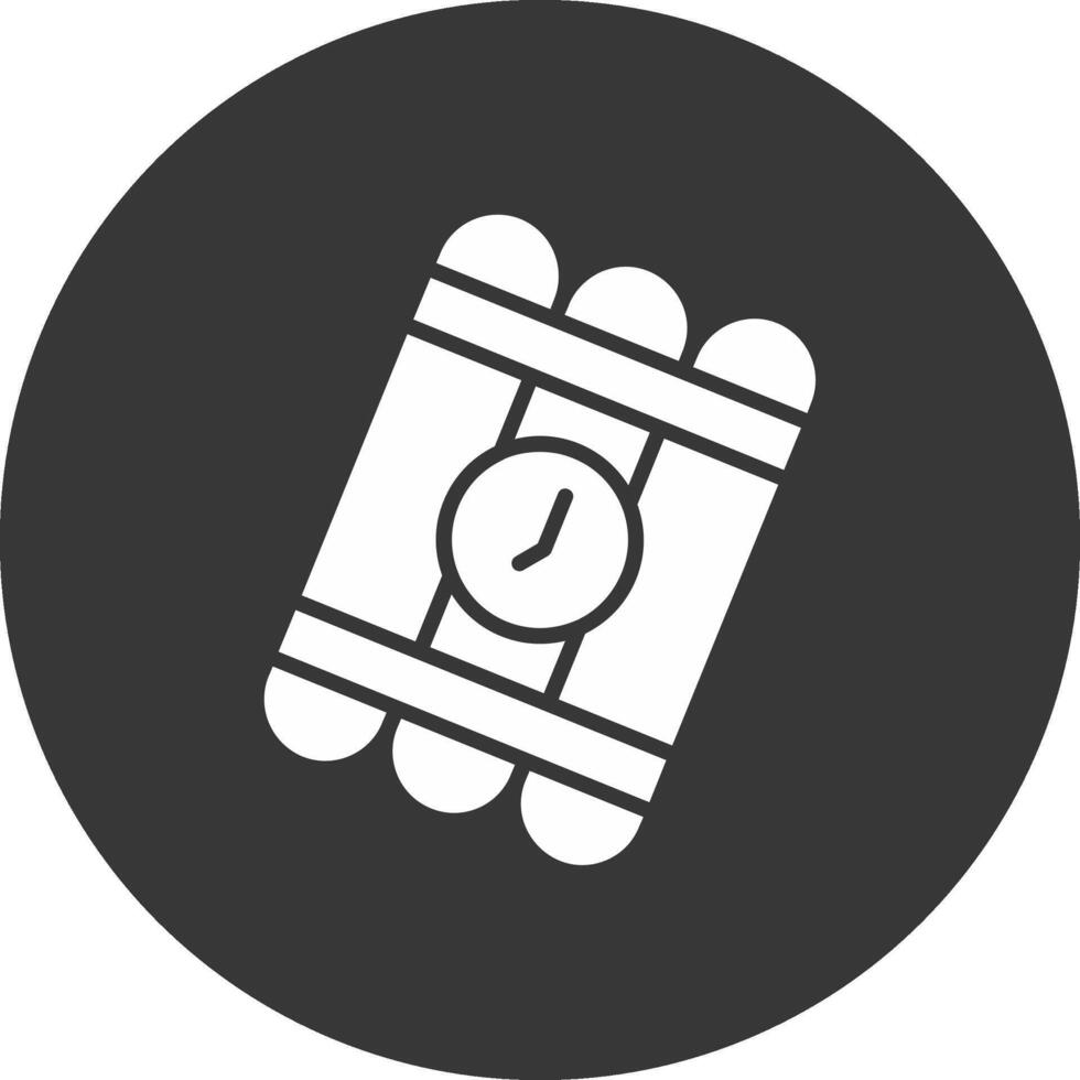 Bomb Glyph Inverted Icon vector