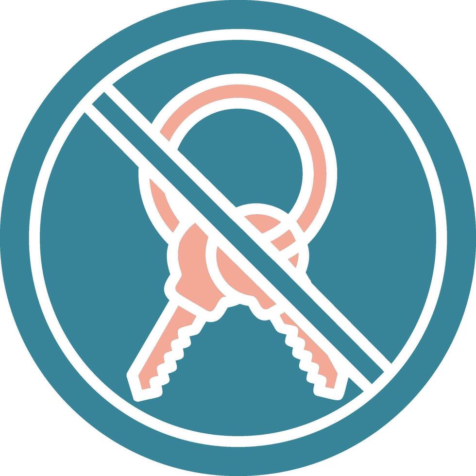Prohibited Sign Glyph Two Color Icon vector