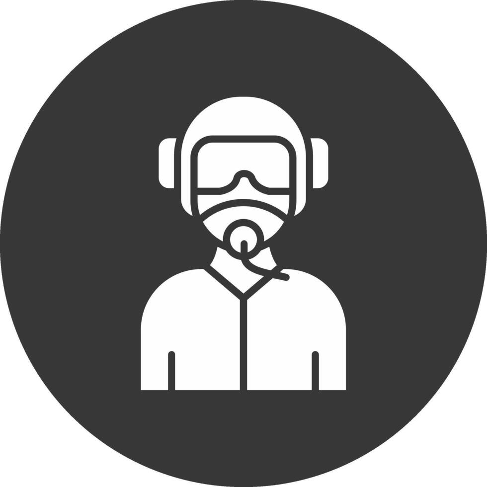 Pilot Glyph Inverted Icon vector