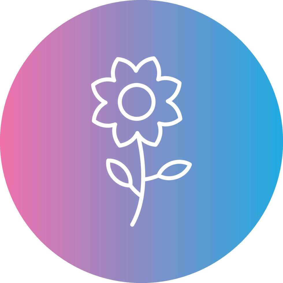 Flower Line Gradient Circle Icon vector